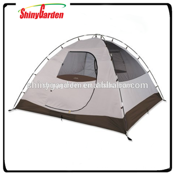 Rectangular dome style tent with pole clips for quick assembly